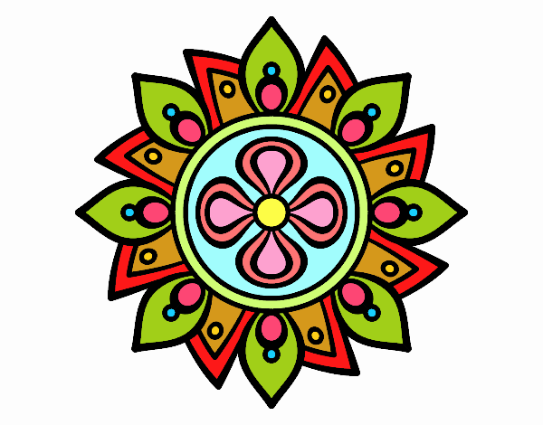 Dibujo Mandala flor sencilla pintado por LUISAJULI