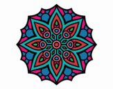 Dibujo Mandala simetría sencilla pintado por angelitam
