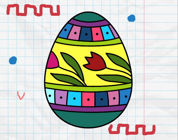 Dibujo Huevo de Pascua con tulipanes pintado por CLAUEMI