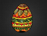 Dibujo Huevo de Pascua estampado vegetal pintado por MARTHAISA