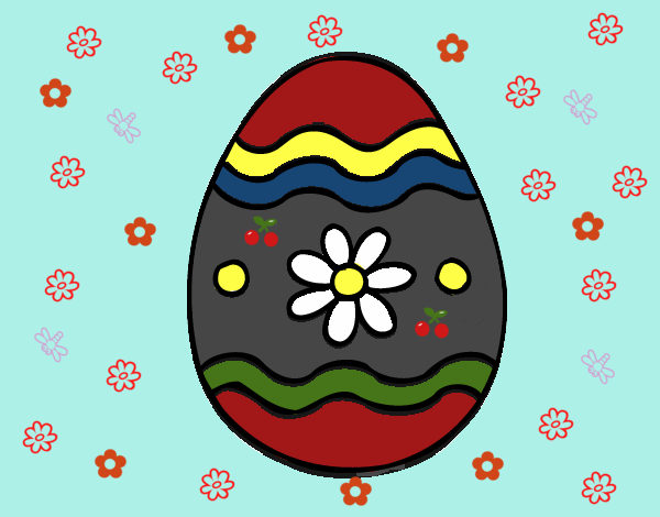 Dibujo Huevo de Pascua margarita pintado por CLAUEMI