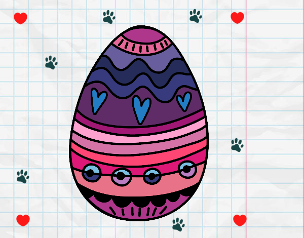 Dibujo Huevo de Pascua para decorar pintado por CLAUEMI
