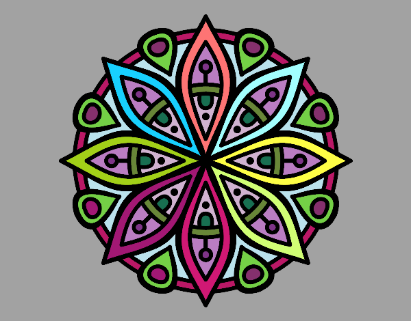 Dibujo Mandala para la concentración pintado por josefafigu