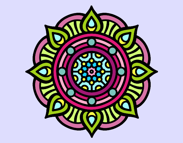 Dibujo Mandala puntos de fuego pintado por josefafigu