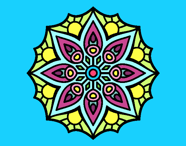 Dibujo Mandala simetría sencilla pintado por josefafigu