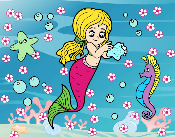 Dibujo Sirena preciosa pintado por jose_happy