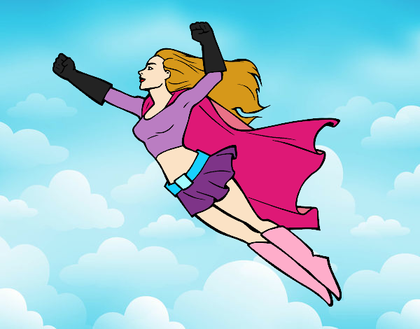 Dibujo Súper chica volando pintado por isabel0213