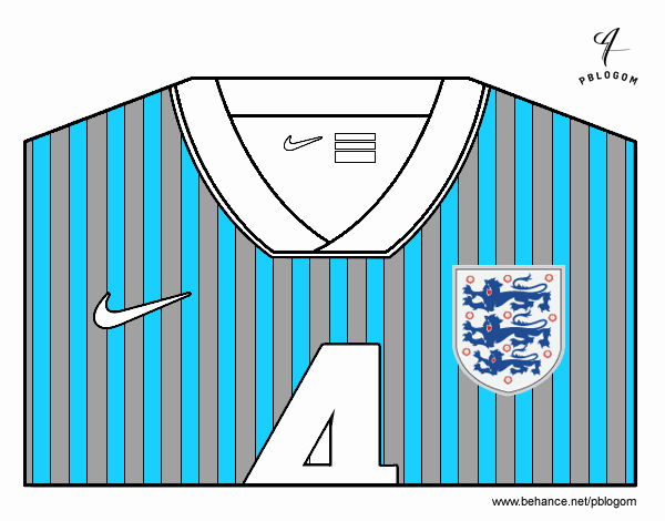 Dibujo Camiseta del mundial de fútbol 2014 de Inglaterra pintado por xrami