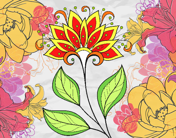 Dibujo Flor decorativa pintado por edward1234