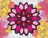 Dibujo Mándala con forma de flor weiss pintado por verosoy