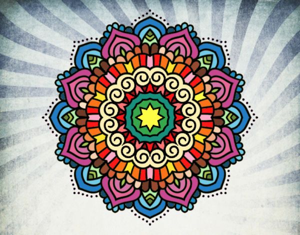 Dibujo Mandala estrella decorada pintado por mikasul