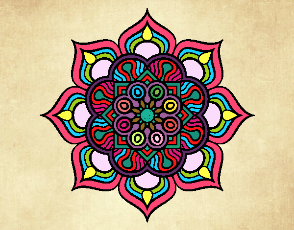Dibujo Mandala flor de fuego pintado por Eduanyelis