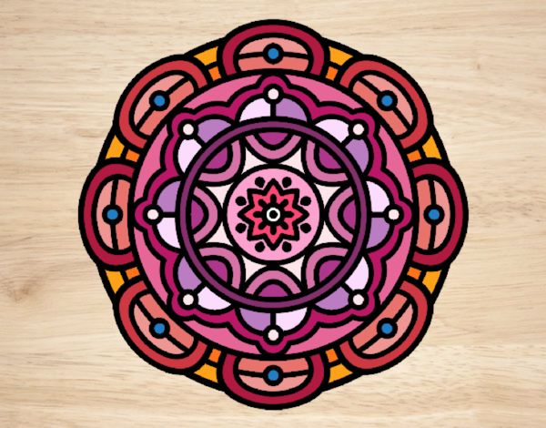 Dibujo Mandala para la relajación mental pintado por mikasul