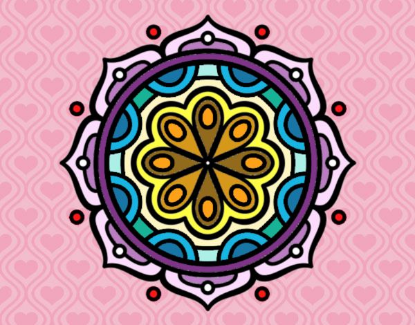 Dibujo Mandala para meditar pintado por mikasul
