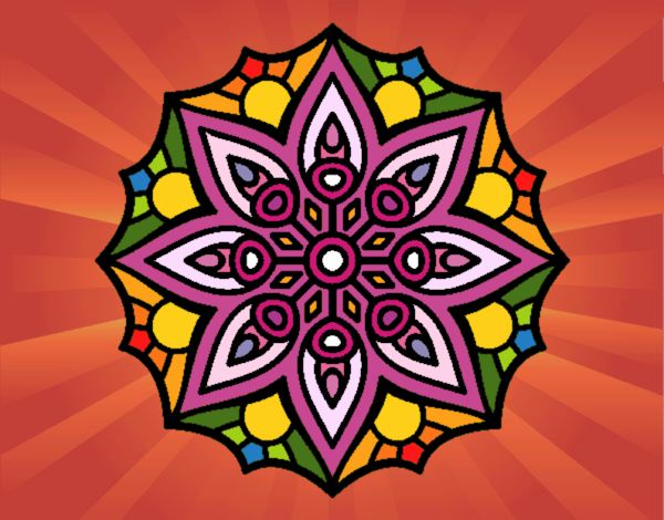 Dibujo Mandala simetría sencilla pintado por mikasul