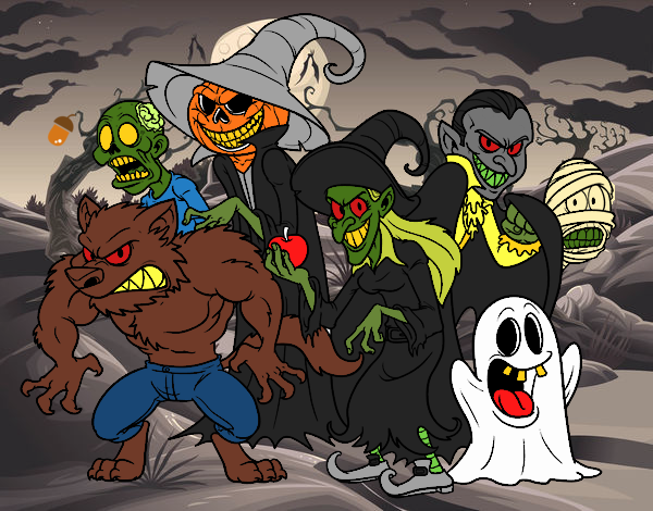 los monstruos de halloween