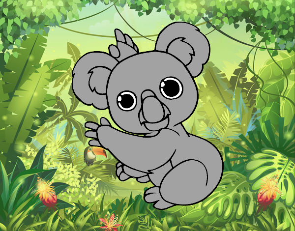 Dibujo Un Koala pintado por denisse28