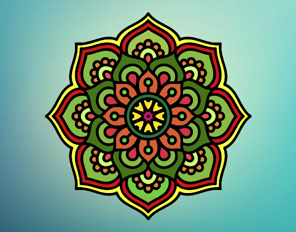 Dibujo Mandala flor de la concentración pintado por Flormacs17