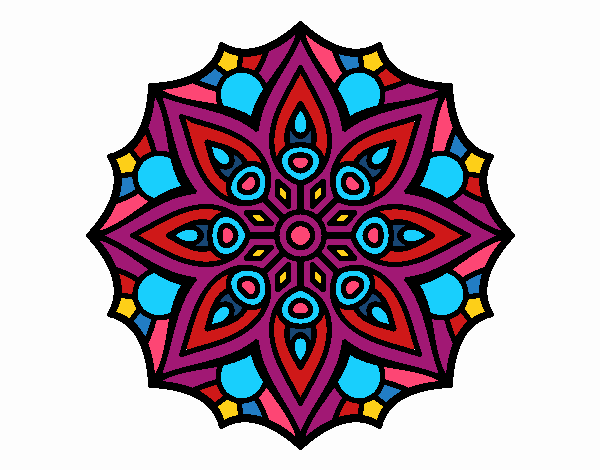 Dibujo de Mandala simetría sencilla pintado por en Dibujos net el día