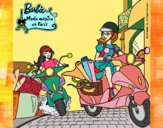 Dibujo Barbie y su amiga en moto 1 pintado por Ramon45