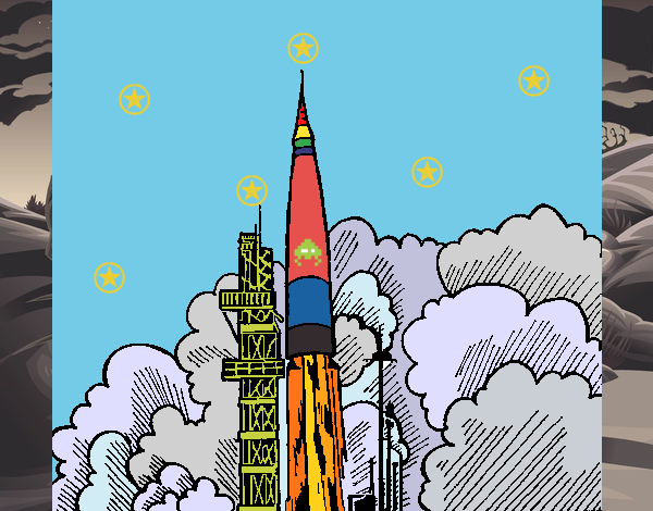 Dibujo Lanzamiento cohete pintado por Ramon45