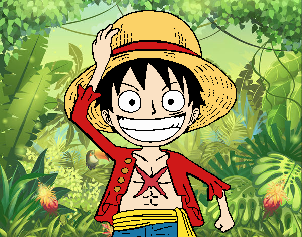 Dibujo Luffy pintado por Luchoo