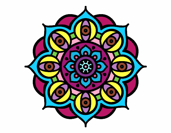 Dibujo Mandala ojos abiertos pintado por danypl