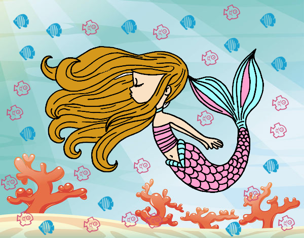 Dibujo Sirena flotando pintado por NIKCY