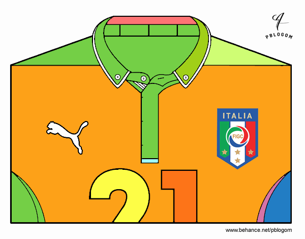 Dibujo Camiseta del mundial de fútbol 2014 de Italia pintado por ChofiCanti