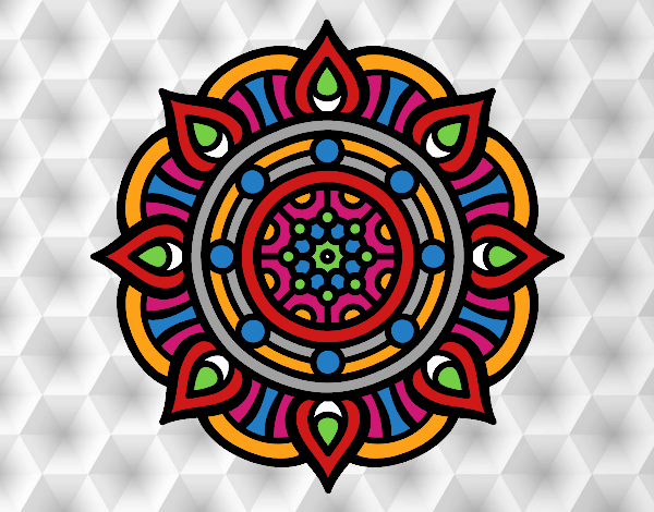 Dibujo Mandala puntos de fuego pintado por Isabelitad