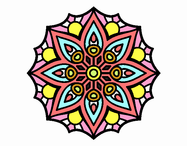 Dibujo Mandala simetría sencilla pintado por Isabelitad