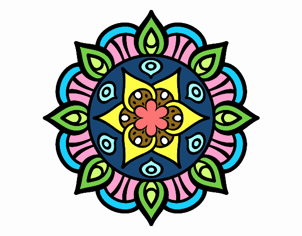 Dibujo Mandala vida vegetal pintado por Estefanya 