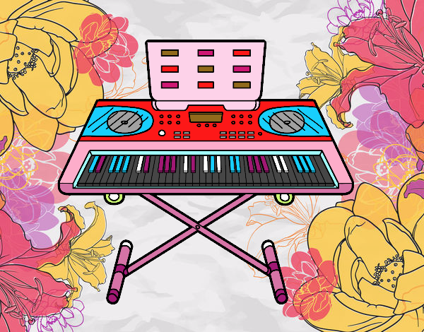 Dibujo Piano sintetizador pintado por bella90