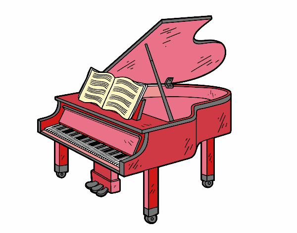 Un piano de cola abierto