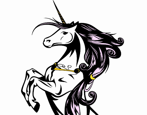 Dibujo Unicornio mágico pintado por PimPolloAr
