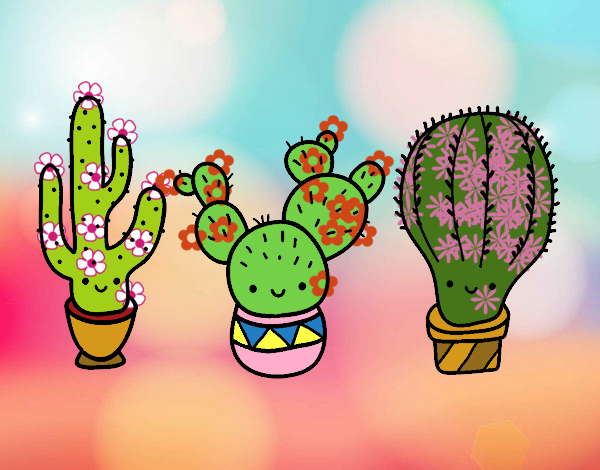 Dibujo 3 mini cactus pintado por adrianala 
