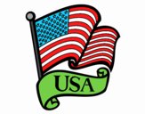 Dibujo Bandera de los Estados Unidos pintado por MANRRIQUE