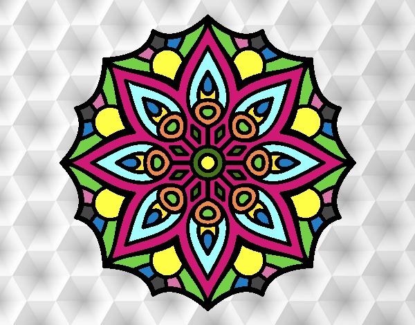 Dibujo Mandala simetría sencilla pintado por wendyjohan
