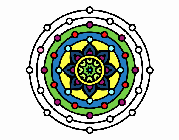 Dibujo Mandala sistema solar pintado por Rochypinel