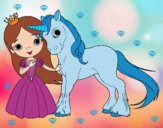 Dibujo Princesa y unicornio pintado por mariabe