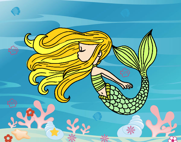 Dibujo Sirena flotando pintado por dani1406