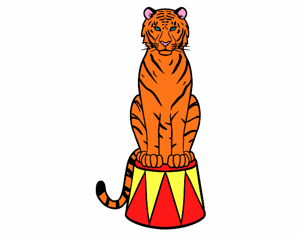 Dibujo Tigre de circo pintado por ChofiCanti
