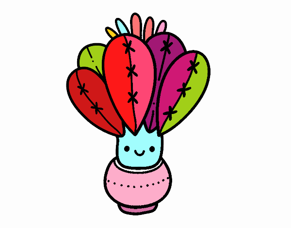 Dibujo Un cactus con flor pintado por LUNALINDA