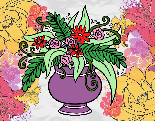 Dibujo Un jarrón con flores pintado por Mary5Leon 