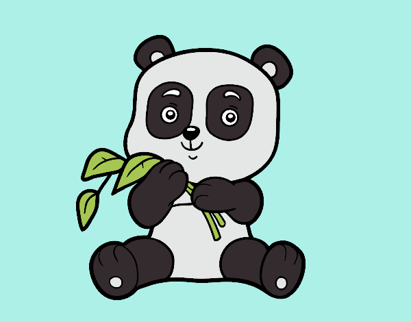 Dibujo Un oso panda pintado por alipanda