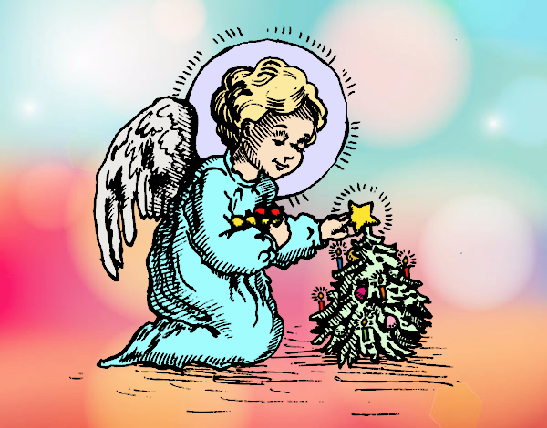 Dibujo Angelito navideño pintado por Ramon45