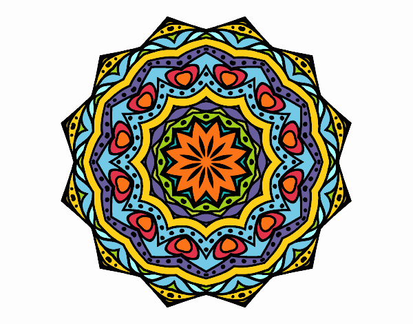 Dibujo Mandala con estratos pintado por alebernuy