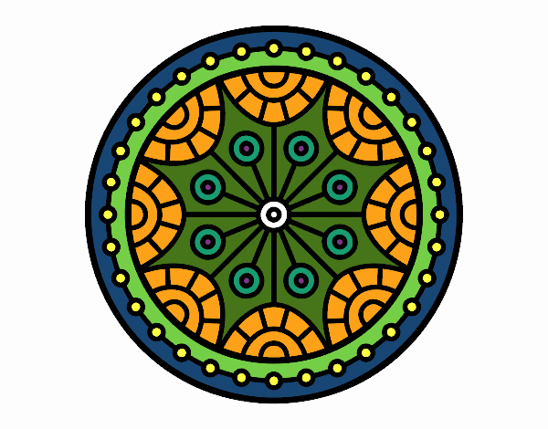 Dibujo Mandala equilibrio mental pintado por alebernuy