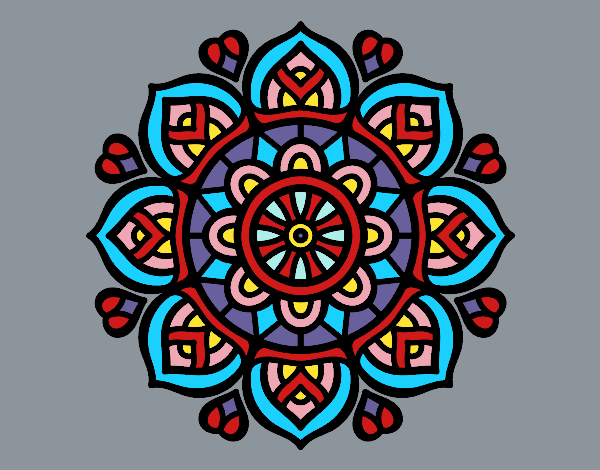 Dibujo Mandala para la concentración mental pintado por Lixet