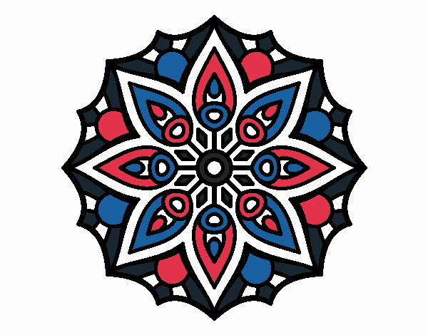 Dibujo Mandala simetría sencilla pintado por TannXx2605